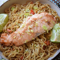 Salmon With Stir Fried Noodles (10 People)